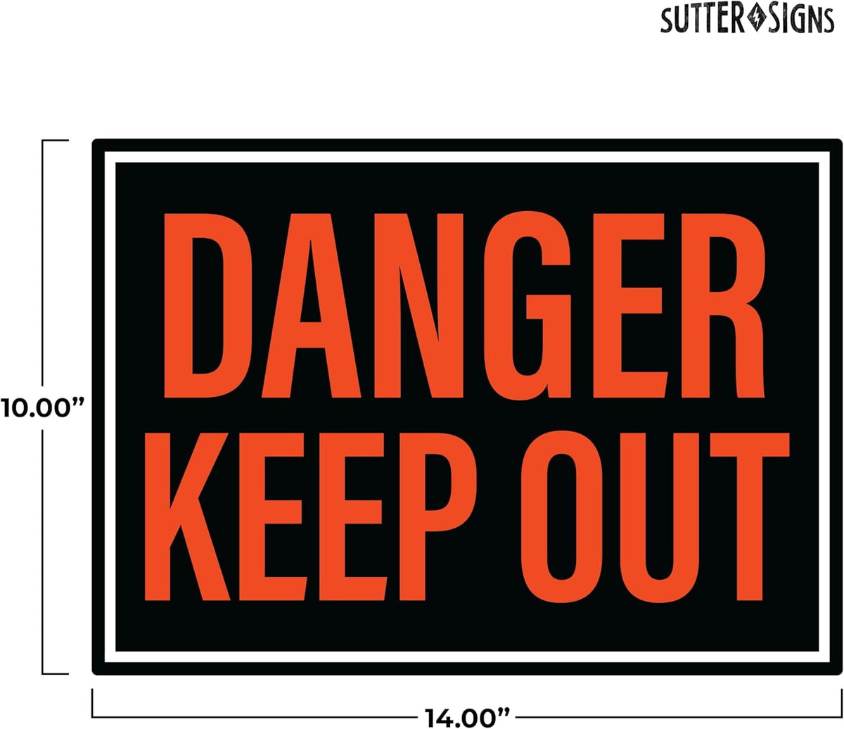 Danger Keep Out Sign | Private Property No Trespassing Keep Out Sign, 10x14 Inch Rust-free Aluminum