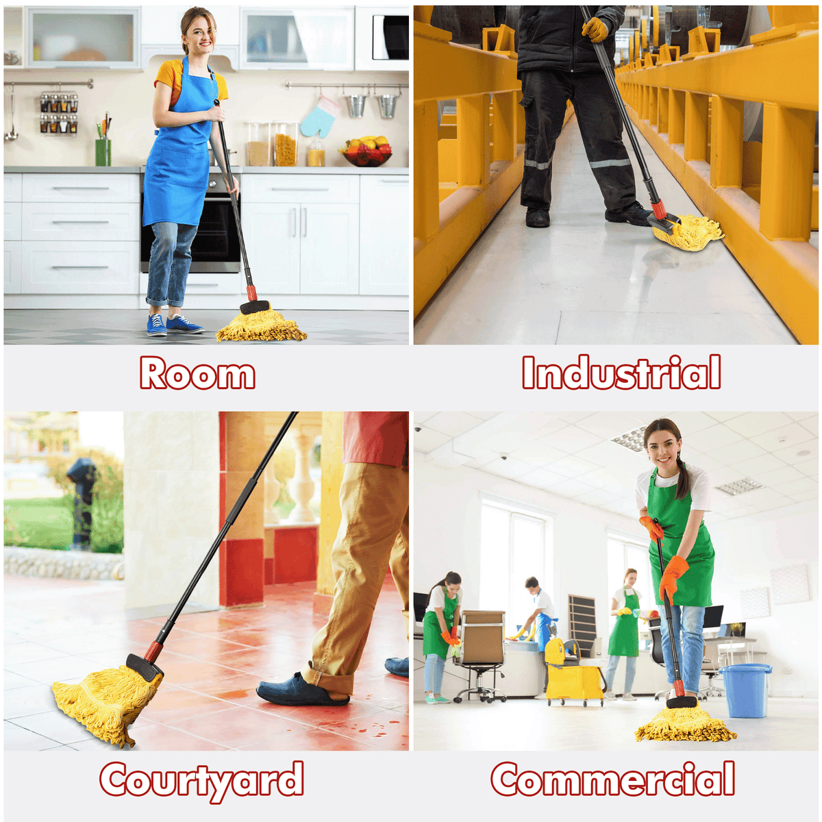 SUGARDAY Commercial Mop for floors Looped-End String Wet Heavy Duty Industrial Wet Mop