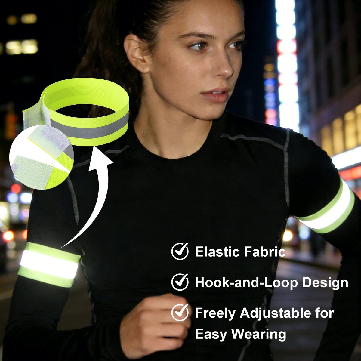 cyrico 2 Pack Safety Vests with Reflective Strips and 4 Reflective Arm Bands, High Visibility Zipper Front Vests for Men and Women, Suitable for Running, Cycling, Walking, Outdoor Activities