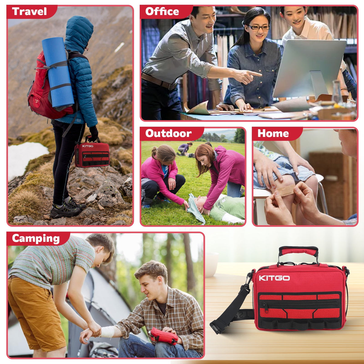 Kitgo First Aid Kit,426PCS, Detachable Multi-Purpose EmergencyMedical Kit for Home