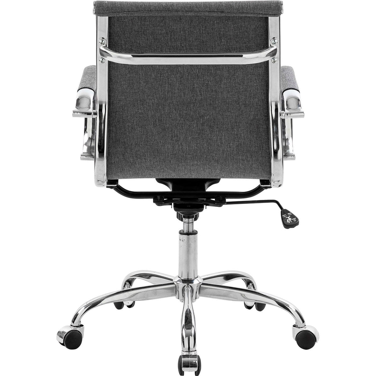 Interion Conference Room Chair with Mid Back & Fixed Arms Fabric Gray