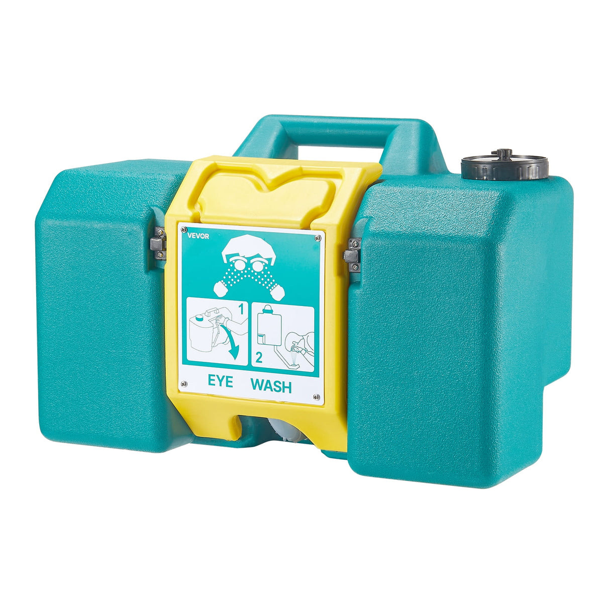 VEVOR Portable Eye Wash Station 8 Gal, OSHA-Approved Eyewash Station Wall-Mounted/On Flat Surface, Emergency Eye Wash Unit with 2 Sprays, First Aid Eyewash Units for Schools, Labs, Factories, Green