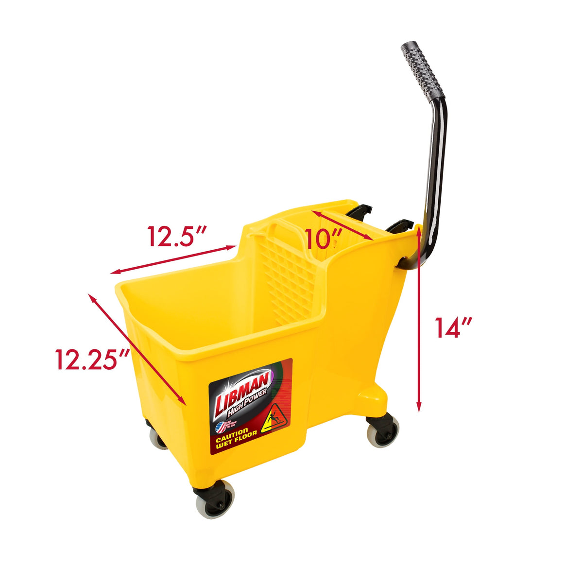 Libman 32 Quart Yellow Polypropylene Bucket & Wringer with Steel Handle