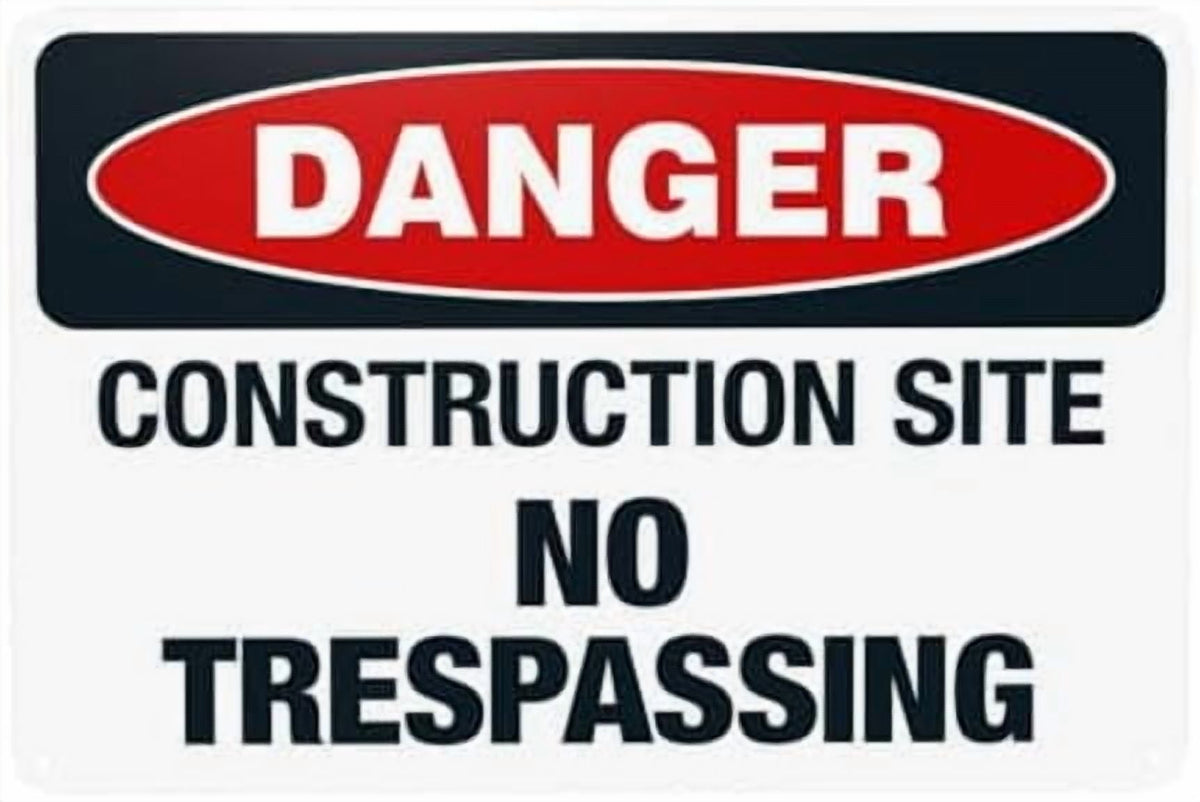 Glasses Shoes And Hard Hats Required When Working Warning Sign, Construction Metal Signs for Business Home Garage Street Wall Caution Custom Decor 8 x 12 Inch