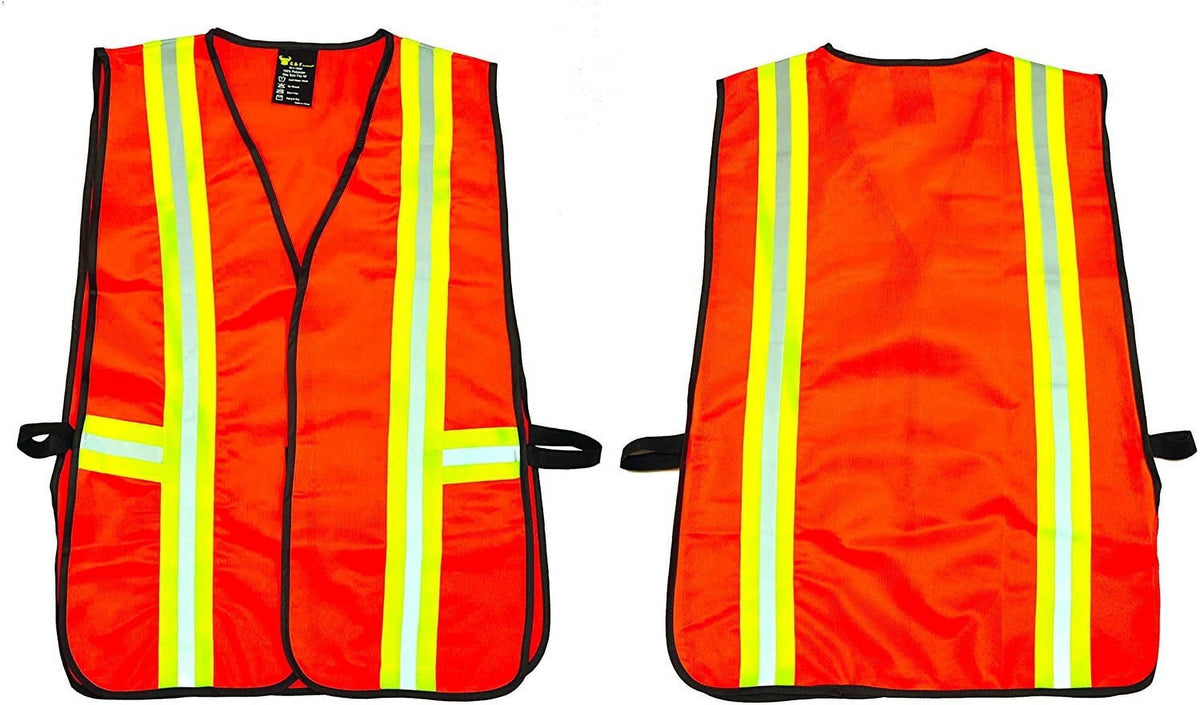 G & F Hi-Vis Safety Vest, Reflective Mesh Construction Work Vest, Neon Lime Green, Men & Women, One Size