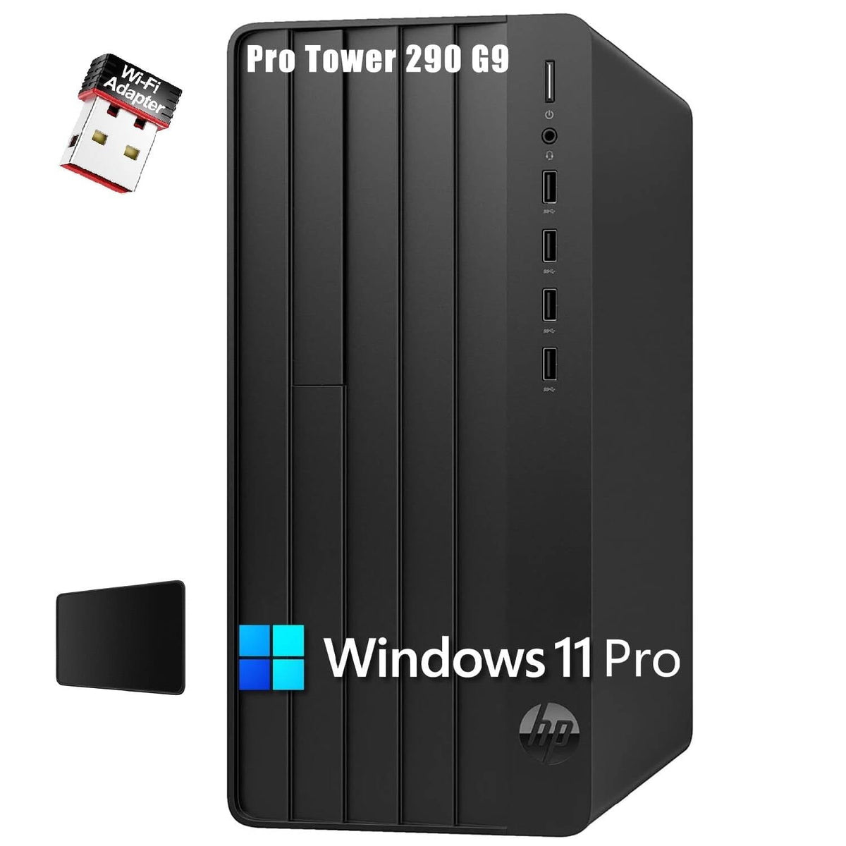 HP Pro Tower 290 G9 Business Desktop Intel 12th Gen 4 Core Processor 16GB RAM 512GB SSD Windows 11 Pro WiFi RJ-45 HDMI VGA Keyboard and Mouse