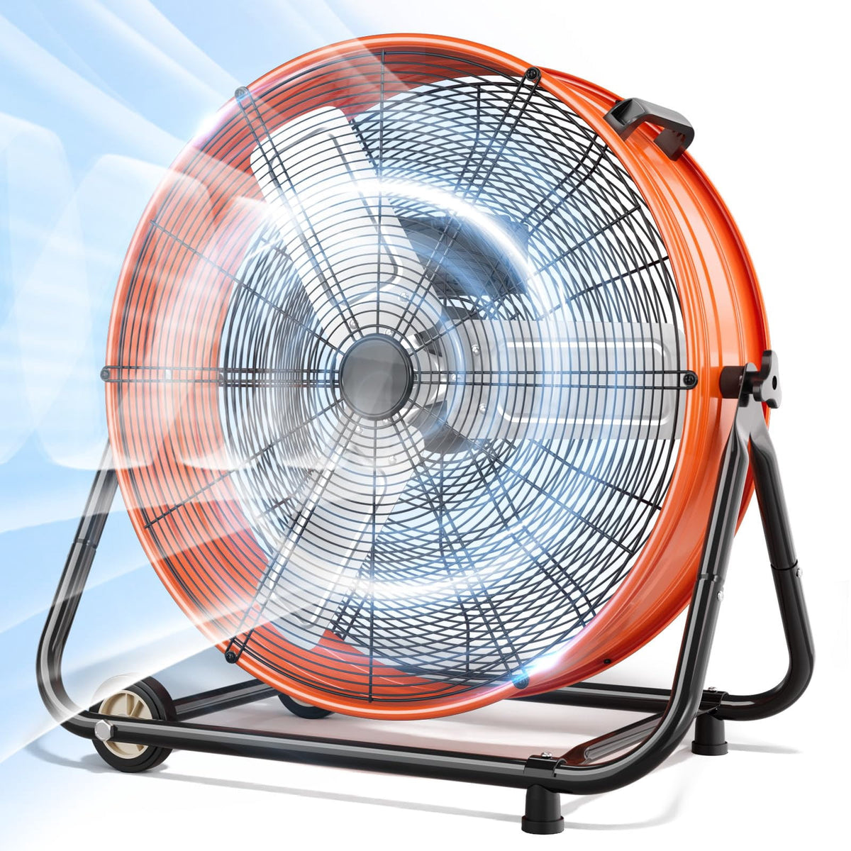 Nordic Hygge 30 in. 14000 CFM Heavy Duty 3-Speed Industrial Drum Fan with 360-Degree Tilt in Black