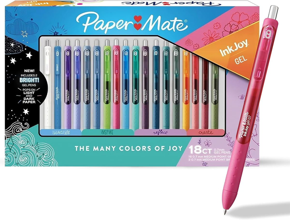 Paper Mate InkJoy Pens, Gel Pens, Medium Point (0.7mm), Assorted, 20 Count