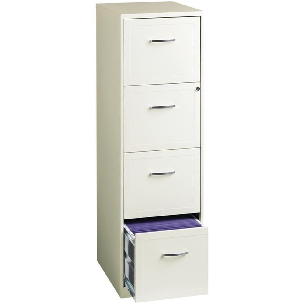 Pemberly Row 4 Drawer 26.5" Deep Letter File Cabinet in Light Gray, Fully Assembled