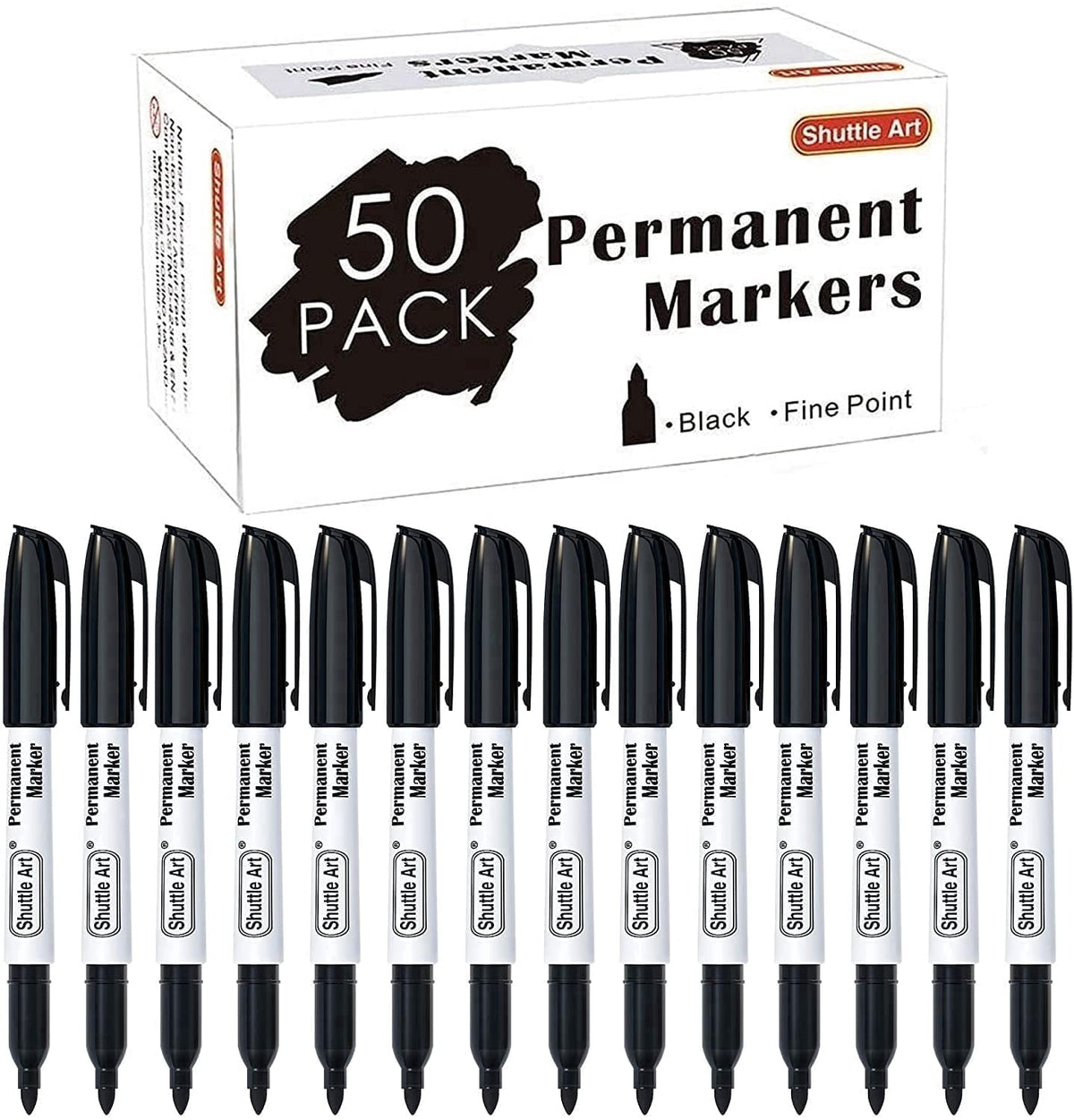 Permanent Markers,Shuttle Art 30 Pack Blue Permanent Marker set,Fine Point, Works on Plastic,Wood,Stone,Metal and Glass for Doodling, Marking