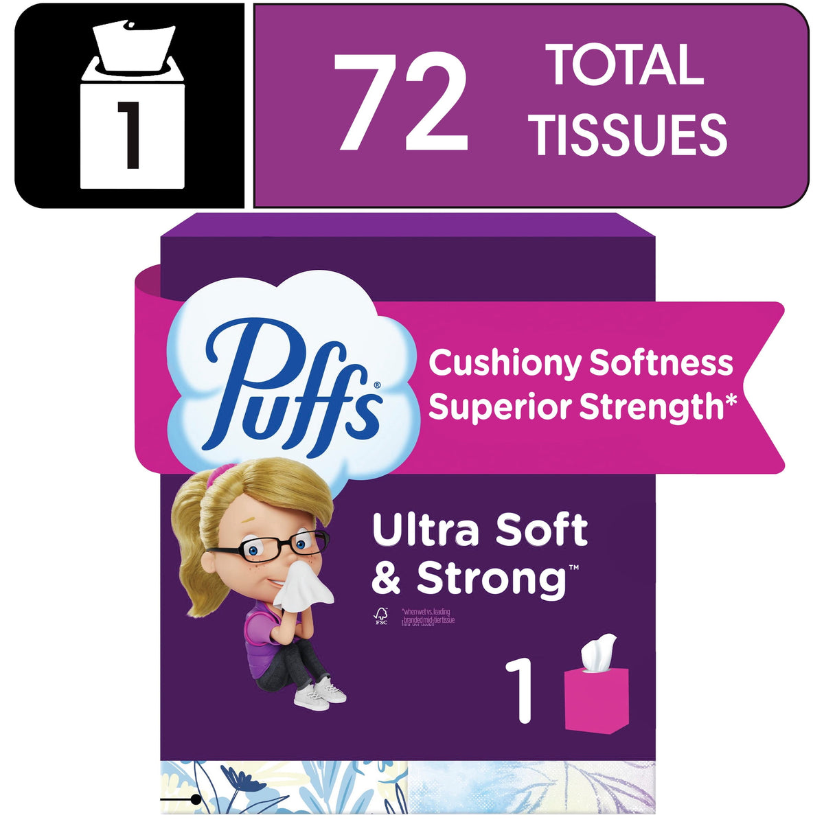 Puffs Ultra Soft Facial Tissues, 4 Count
