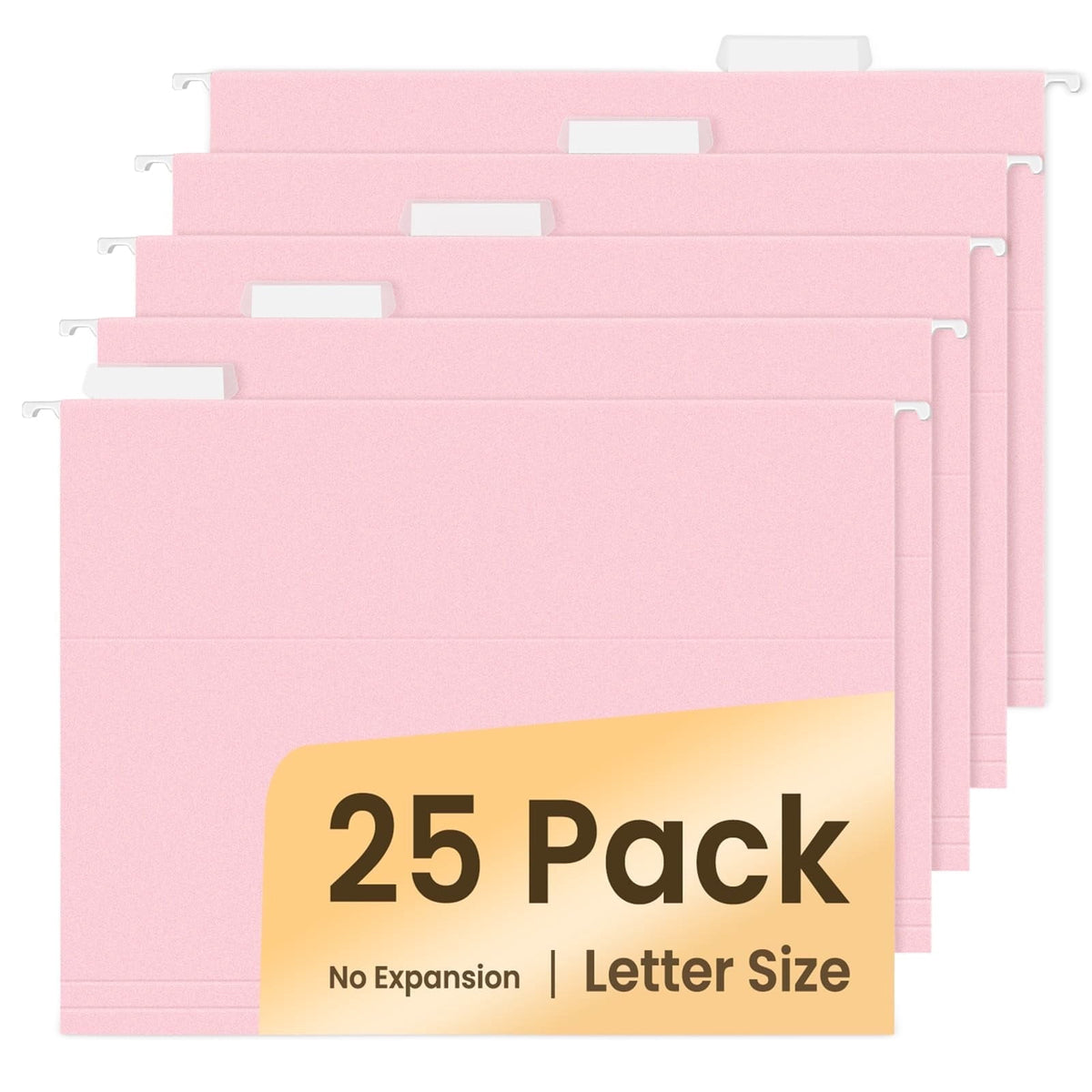 SUNEE 25 pack Pastel Colors Hanging File Folders with 1/5-cut Tabs