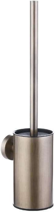 Compact Toilet Brush & Holder, Stainless Steel ,Wall-Mounted,easy to install,long handle,Heavy Duty Cleaner for Bathroom, brushed gold
