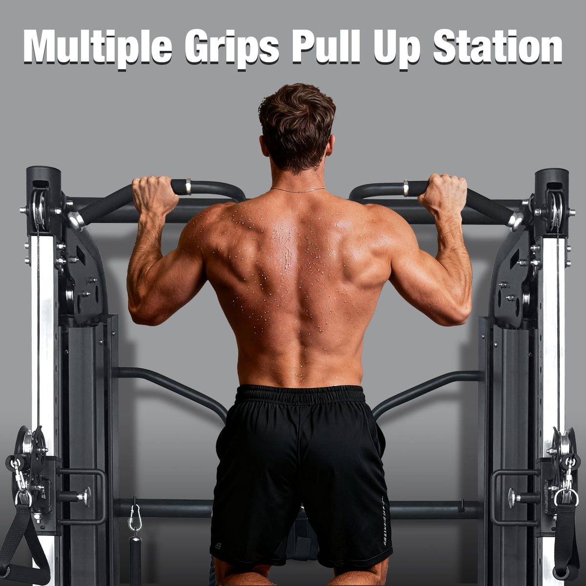 Commercial Functional Trainer Cable Machine, Multifunctional Cable Crossover Exercise Machine, All in One Home Gym System, Compact Fitness Equipment Set, Workout Weight Machine for Strength Training