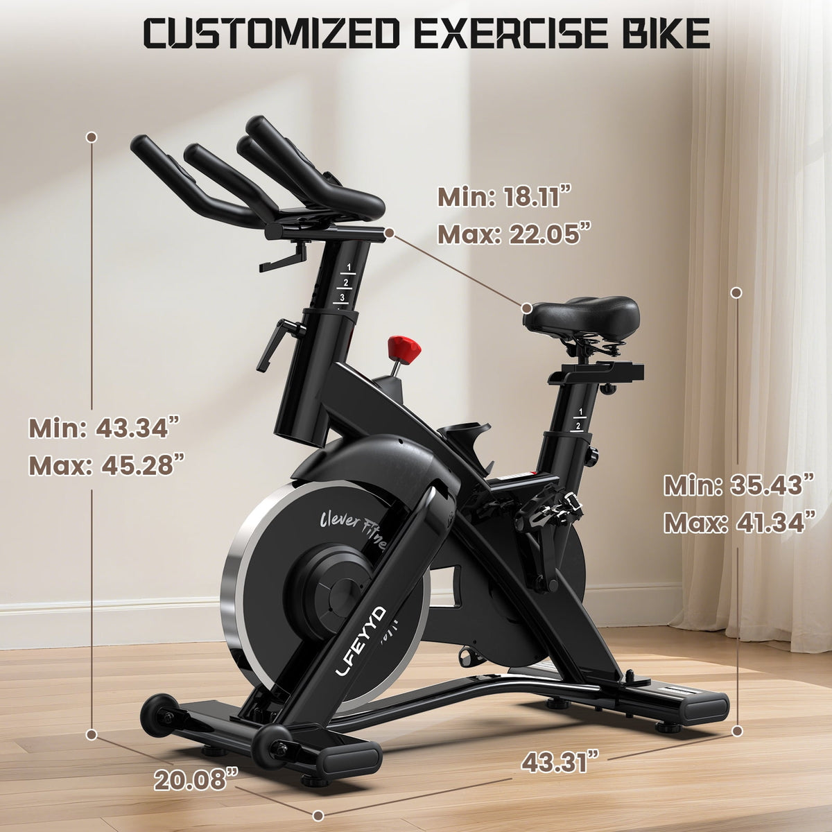 LFEYYD Semi-Commercial Exercise Bike Built-in Bluetooth Pro Magnetic Stationary Bicycles for Gym Home Workout Weight up to 380LBS