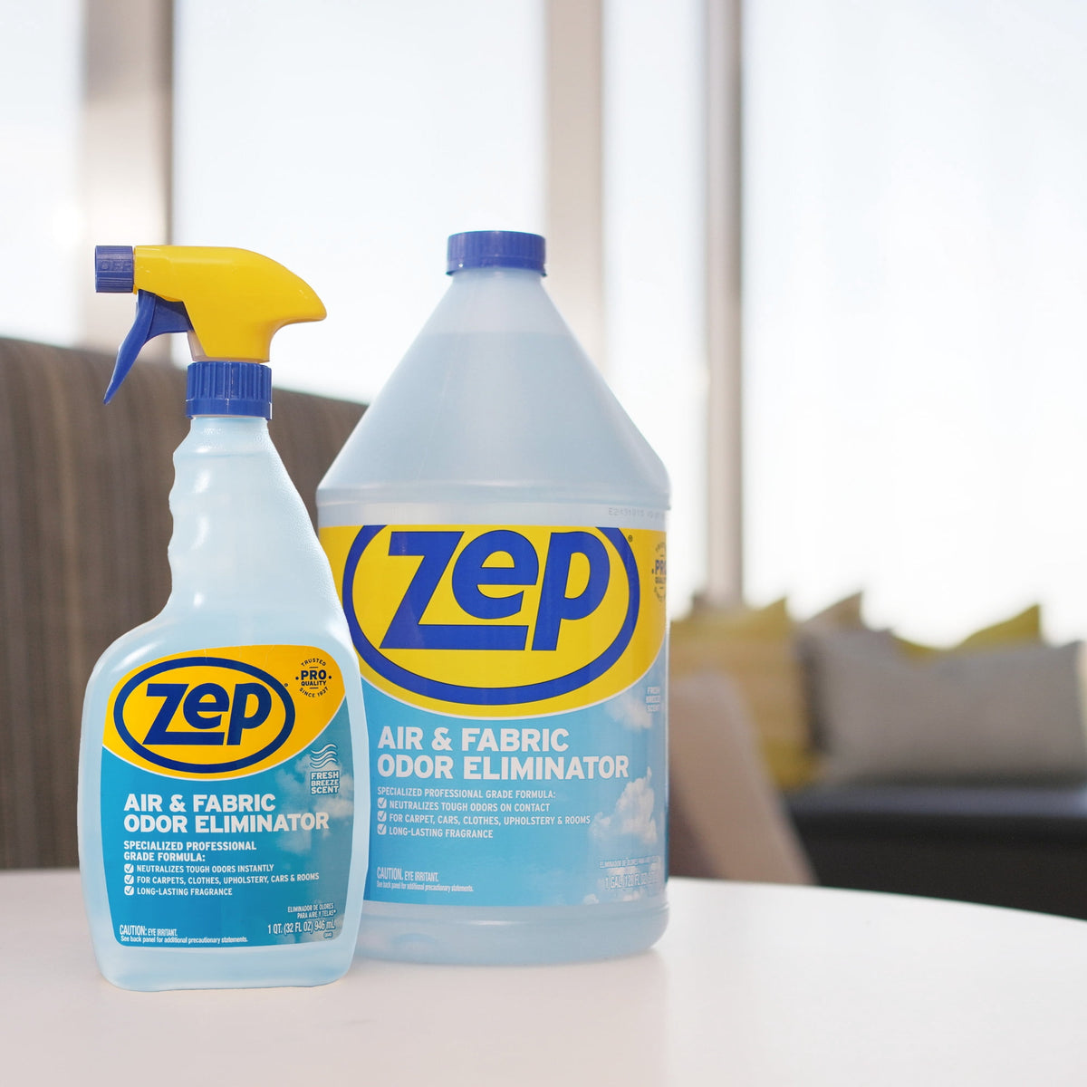 (8 pack) Zep Air and Fabric Odor Eliminator - 128 oz ZUAIR128 - Refresh Your Home, Office and Business