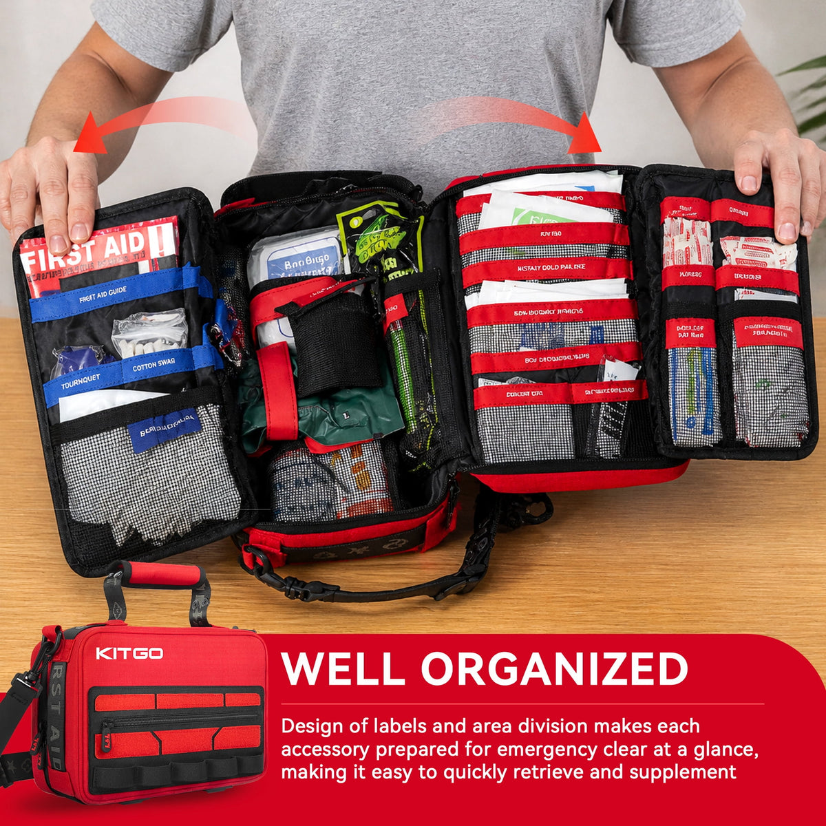 Kitgo First Aid Kit,426PCS, Detachable Multi-Purpose EmergencyMedical Kit for Home