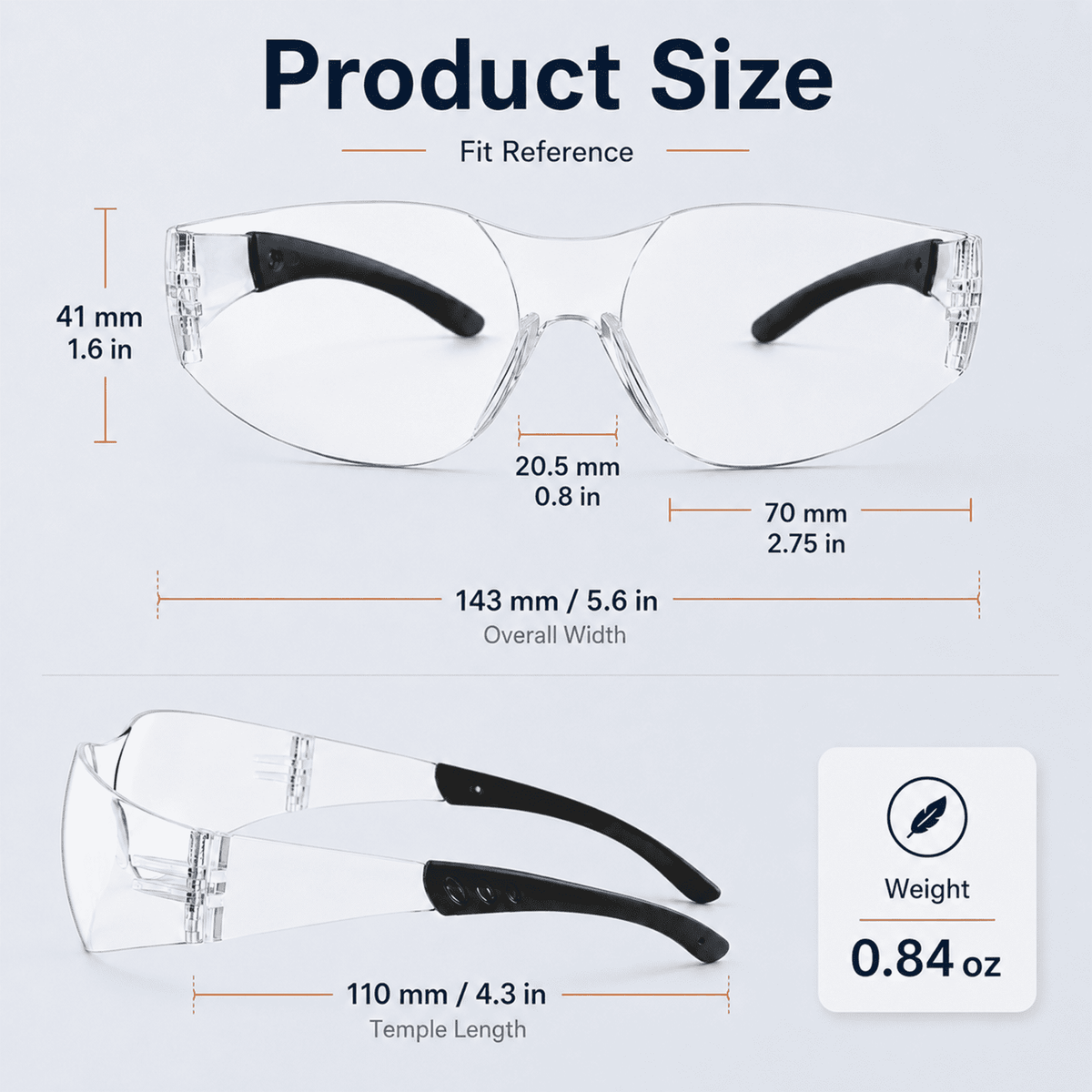 Safety Glasses 12-Pack, Clear Protective Eyewear with Scratch & Impact Resistant Lenses, Wraparound Glasses for Construction, Lab, Workshop