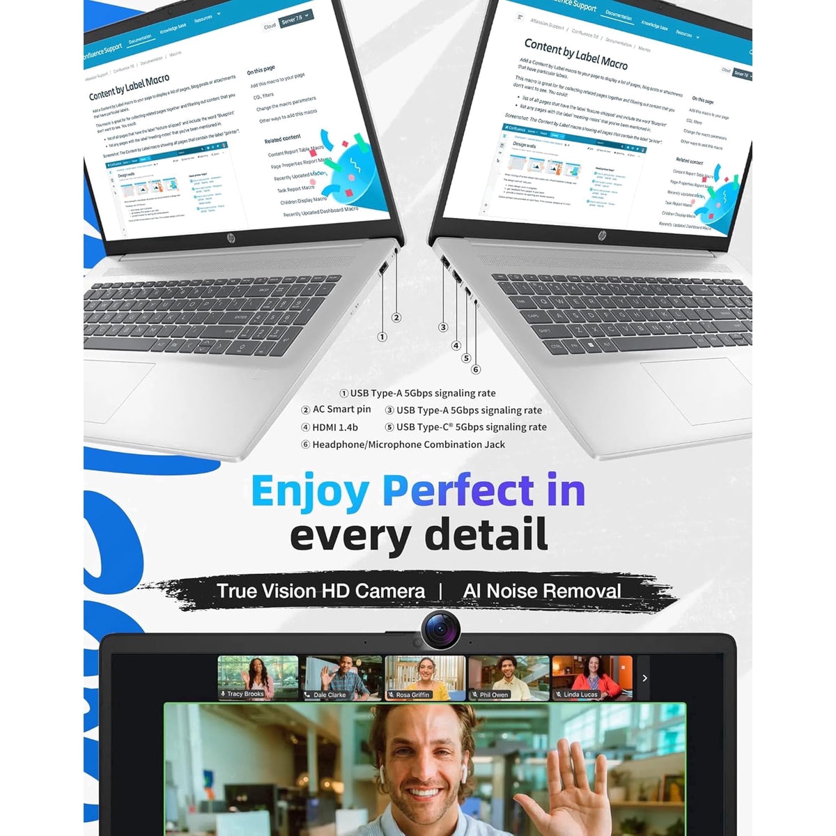 HP 17.3 inch FHD Business laptops, Powerful 6-core AMD Ryzen 5 7430U, Wi-Fi 6, Numeric Keyboard, Copilot AI, Windows 11 Pro(12GB RAM, 512GB SSD)