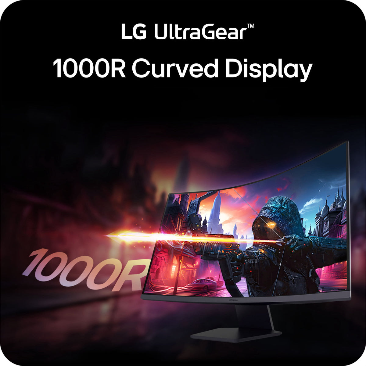 LG 32" UltraGear QHD 1440p AMD FreeSync Curved Gaming Monitor, 180Hz, 1ms, Black, 32G60WA-B