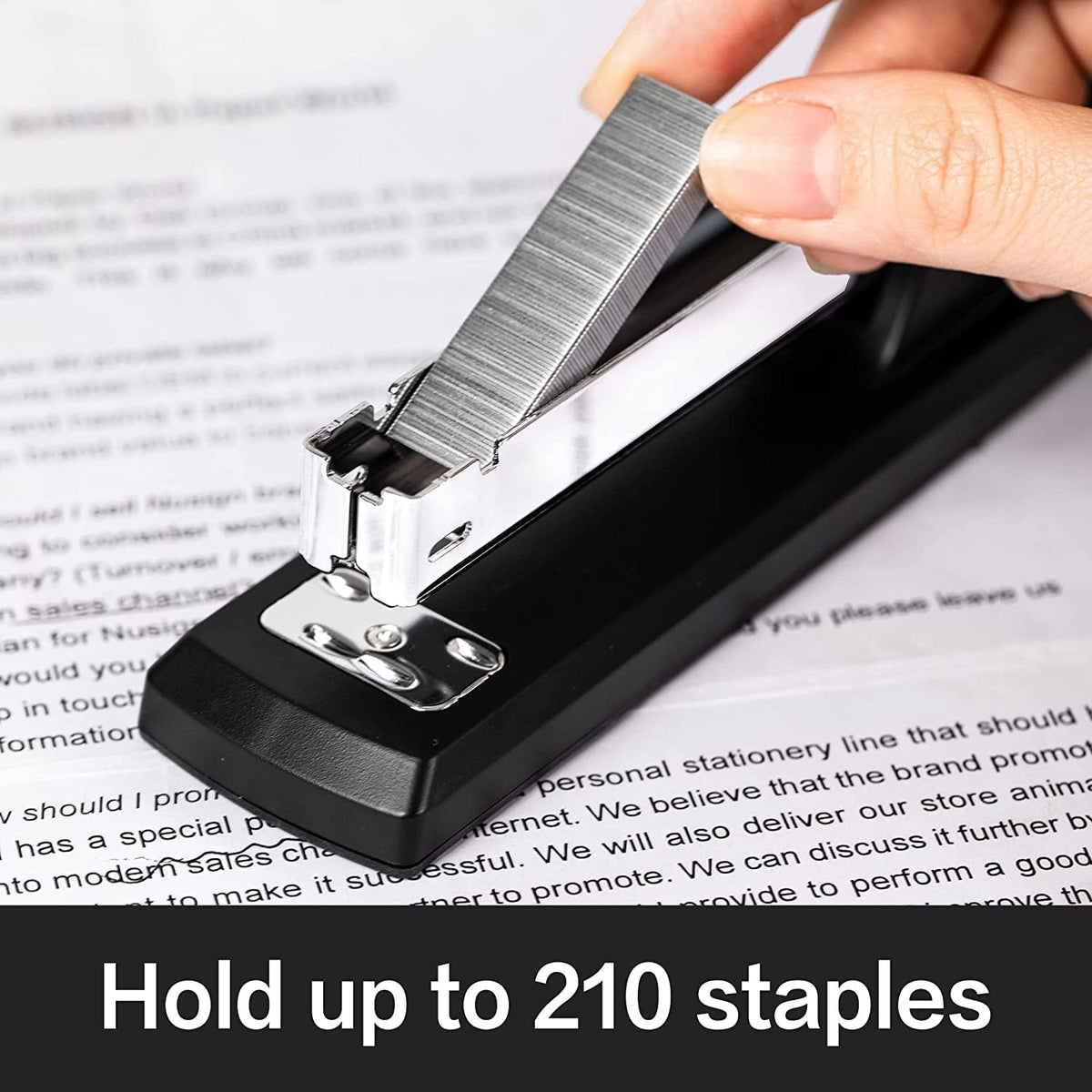 Deli Stapler, Desktop Stapler, Office Stapler, 20 Sheet Capacity, Includes 1000 Staples and Staple Remover, Black