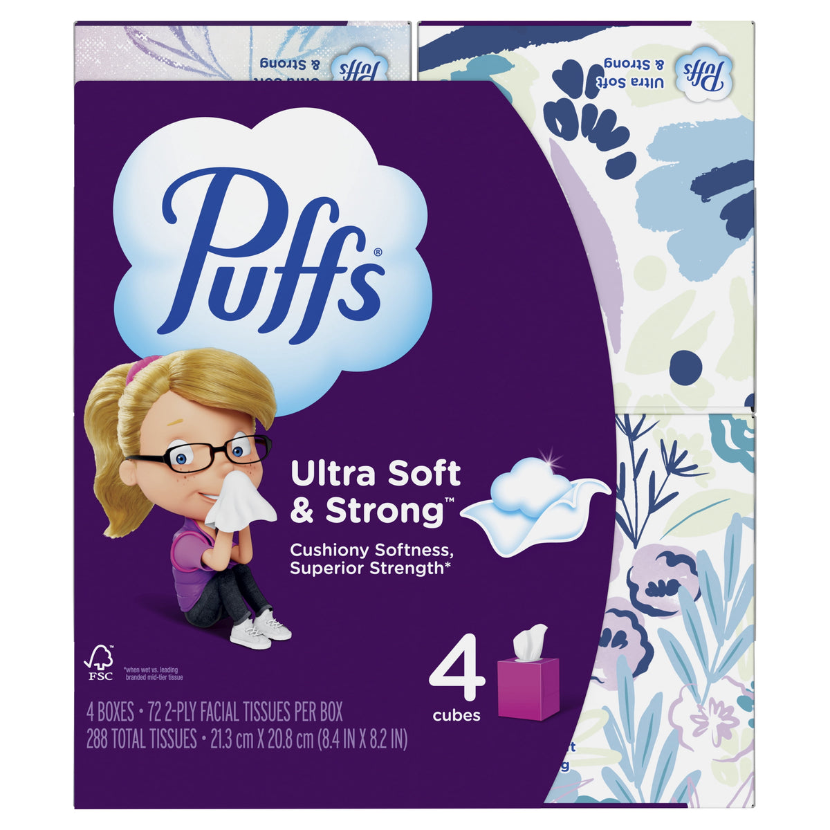 Puffs Ultra Soft Facial Tissues, 4 Count