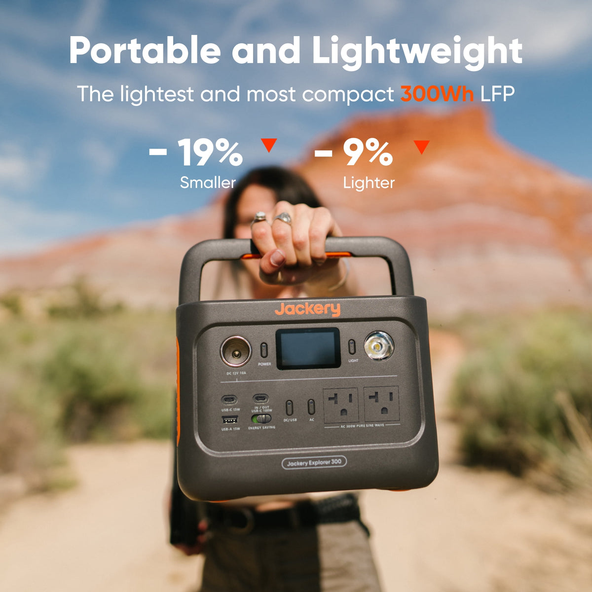Jackery Explorer 300v2 Auto Kit 300W Continuous/600W Peak Portable Power Station with 12V Battery Charging Cable