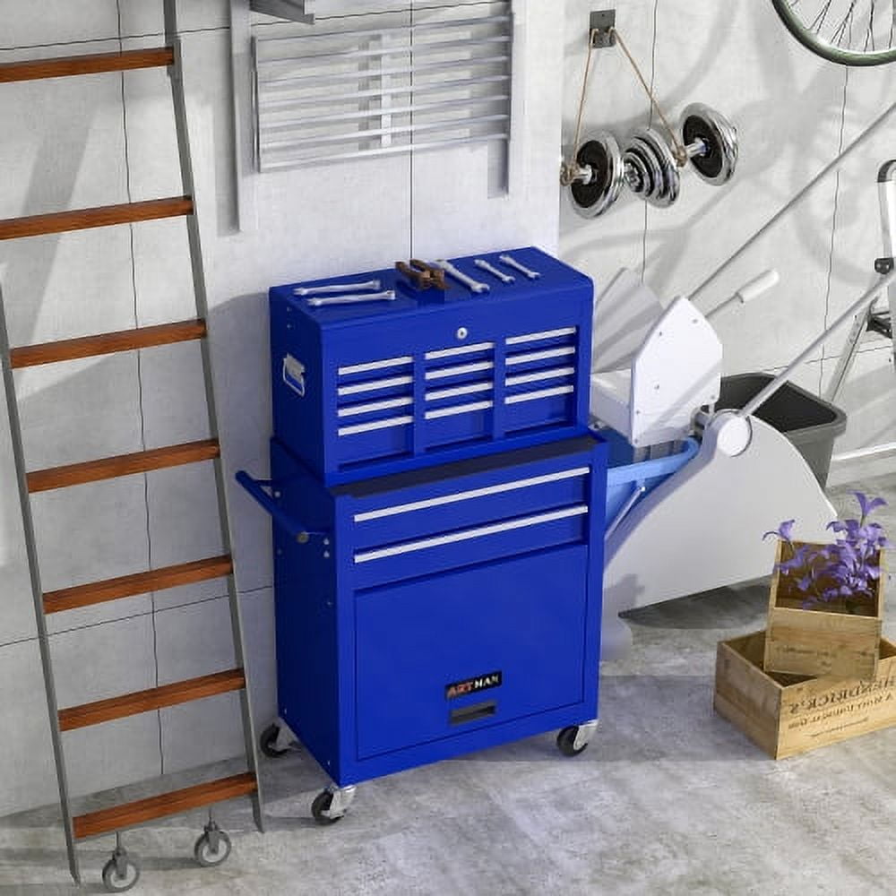 ARTMAN 2-IN-1 Tool Chest,8-Drawer High Capacity Tool Box, Rolling Tool Storage Cabinet with Wheels and Drawers for Garage Workshop Repair Shop