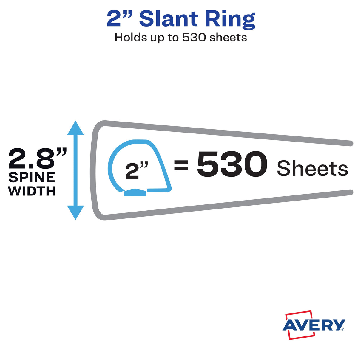 Avery Heavy Duty View Letter Size 2" One-Touch Slant Ring Binder, Blue