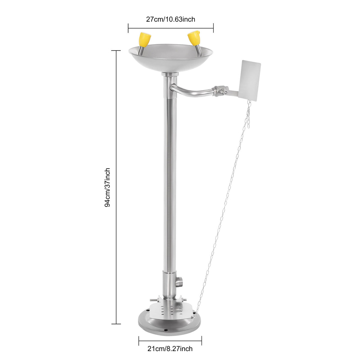 TFCFL Lab Standing Eyewash Station Stainless Steel Eye Shower Washing Unit 0.2-0.4MPa