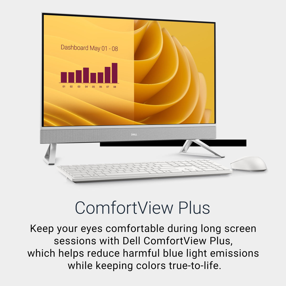 Dell 27 All-in-One Desktop EC27250 27" FHD Display Intel Core i5-1334U 16GB RAM 512GB NVMe SSD White