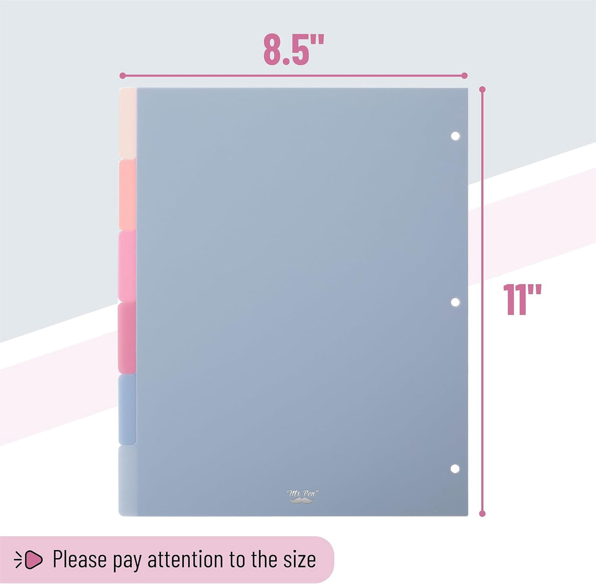 Mr. Pen- Binder Dividers, 6 Tab Dividers, Pack of 2 Sets (12 Dividers Total), Dividers, Plastic Dividers for 3 Ring Binder