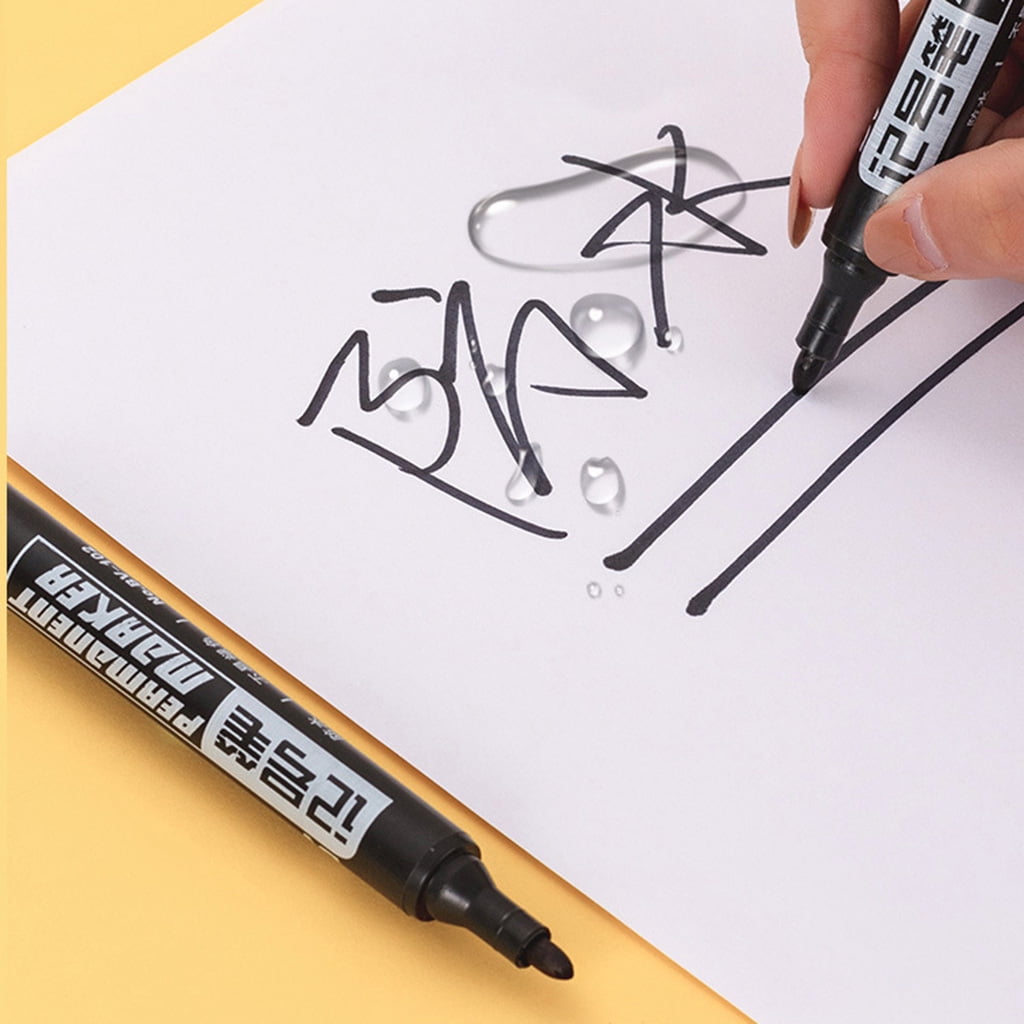 SIEYIO Permanent Marker Medium Point Black/Red/Blue Office Stationery Marking Writing Tool for Plastic Canvas Glass Mugs 10 Set
