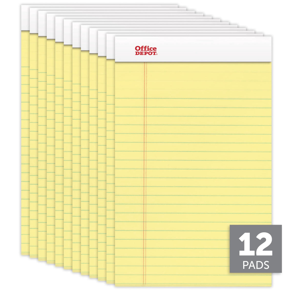 TOPS The Legal Pad Writing Pads, Jr. Legal Rule, 5 x 8, 50 Sheets, Canary, 12 Pack