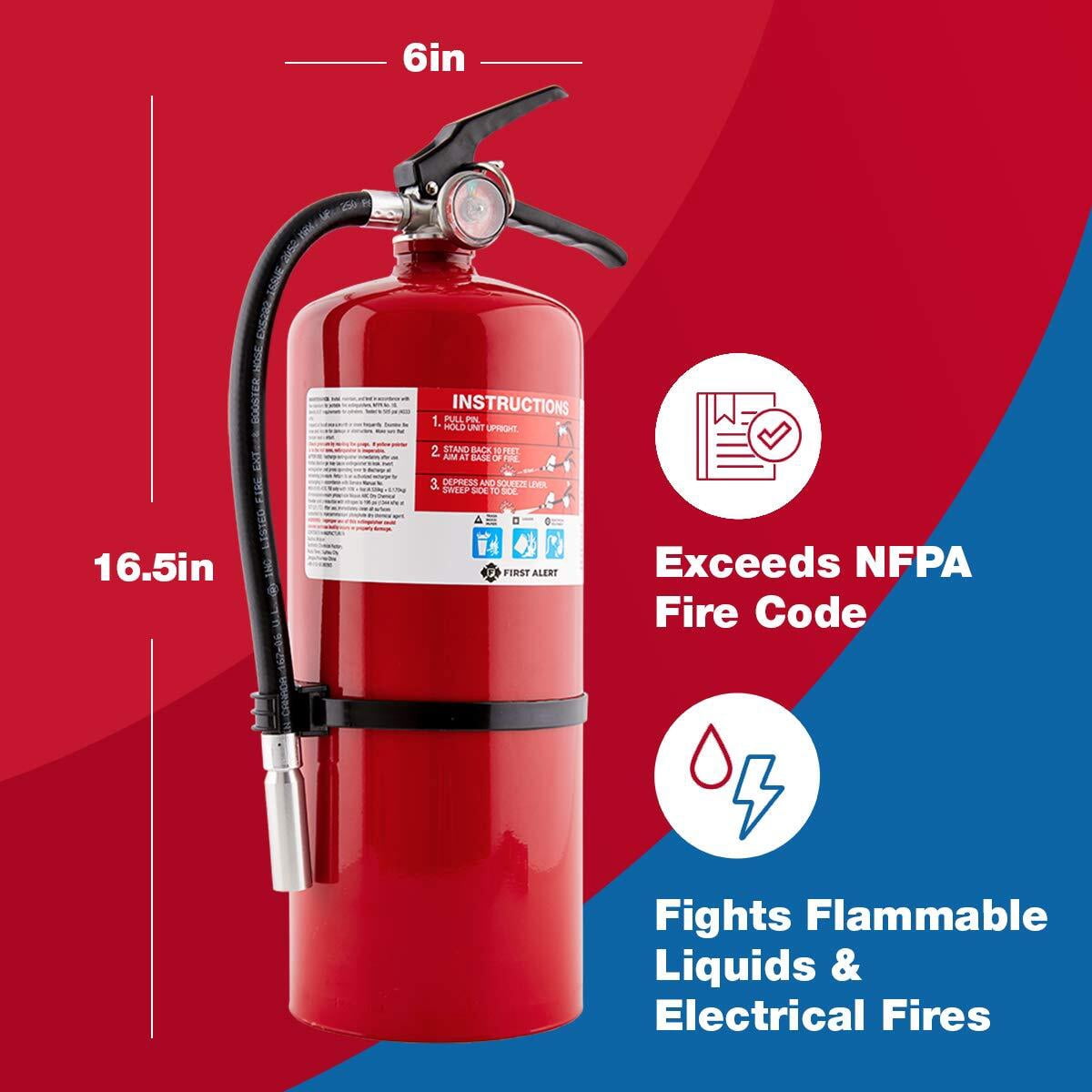 First Alert PRO10 10lbs Fire Extinguisher UL Rated Heavy Duty Commercial Use