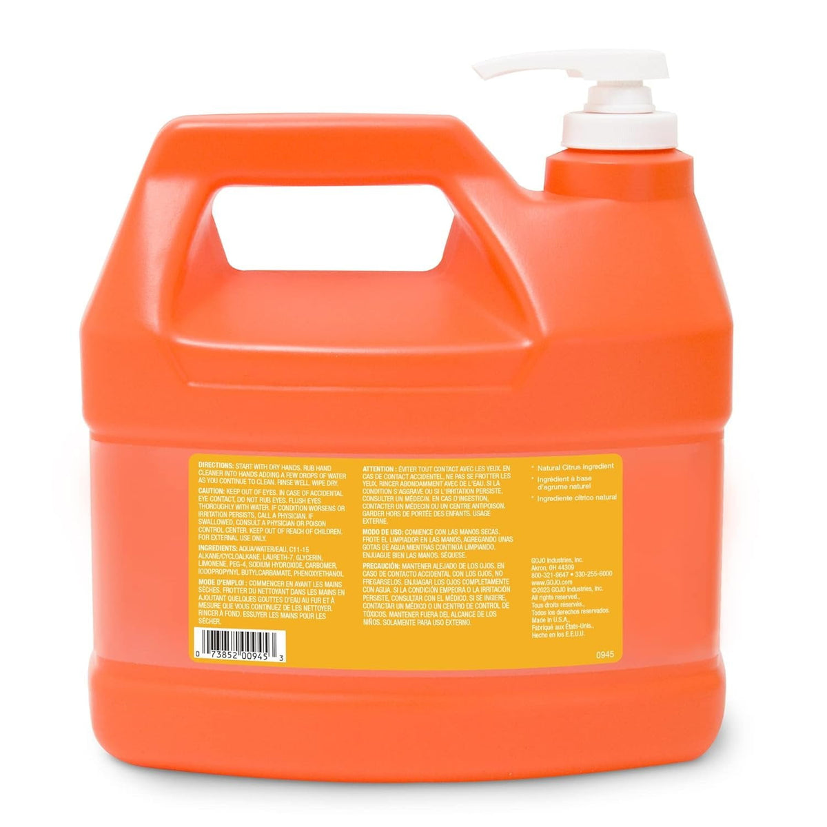 GOJO® NATURAL ORANGE Smooth Hand Cleaner, Citrus Scent, 1 gal, 4/Carton