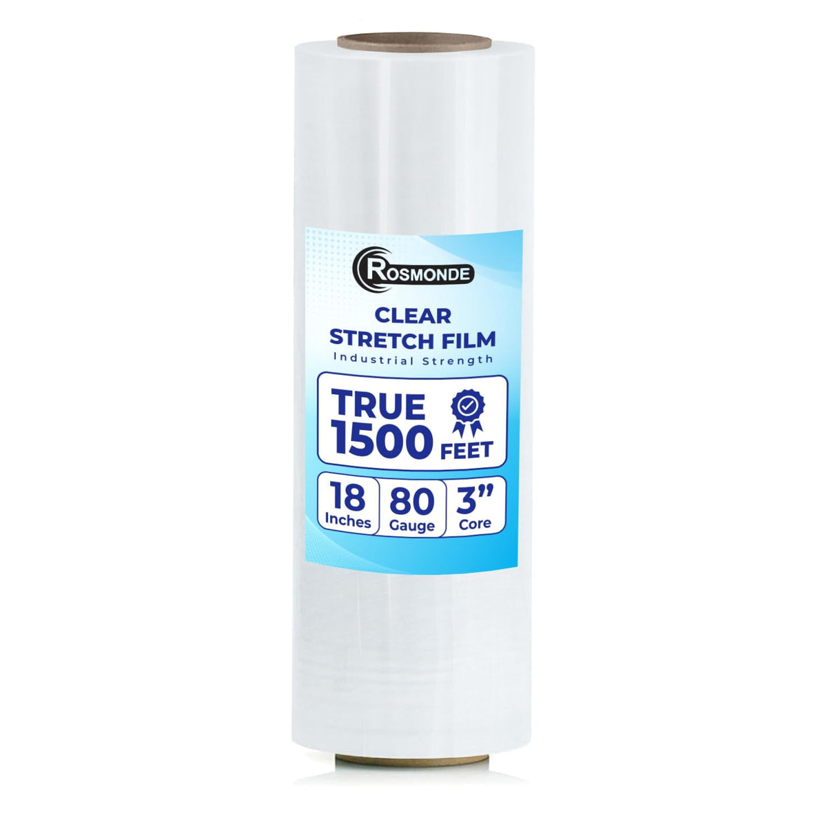 Rosmonde Plastic Stretch Wrap Bulk, 400 Pack, 18 in x 1500 ft, 80 Gauge Thick, 9.4 lbs/Roll, Heavy Duty Shrink Wrap for Moving, Storage & Warehouse Pallet Wrapping