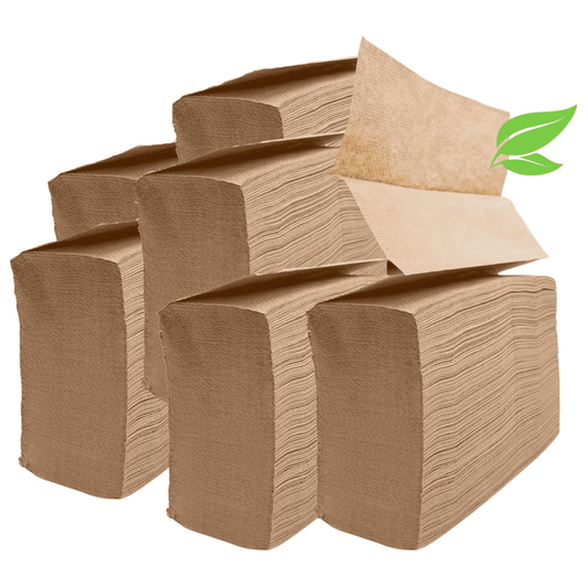 1250ct Organic Unbleached Z Fold Paper Towels, 100% Post-Consumer Waste Practical Multifold Brown Paper Towels Bulk – Paper Towel – All-Natural Recycled Tri Fold Paper Towels Bulk