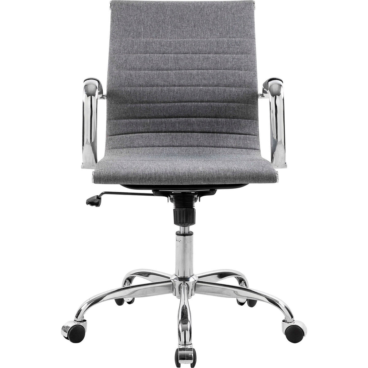Interion Conference Room Chair with Mid Back & Fixed Arms Fabric Gray