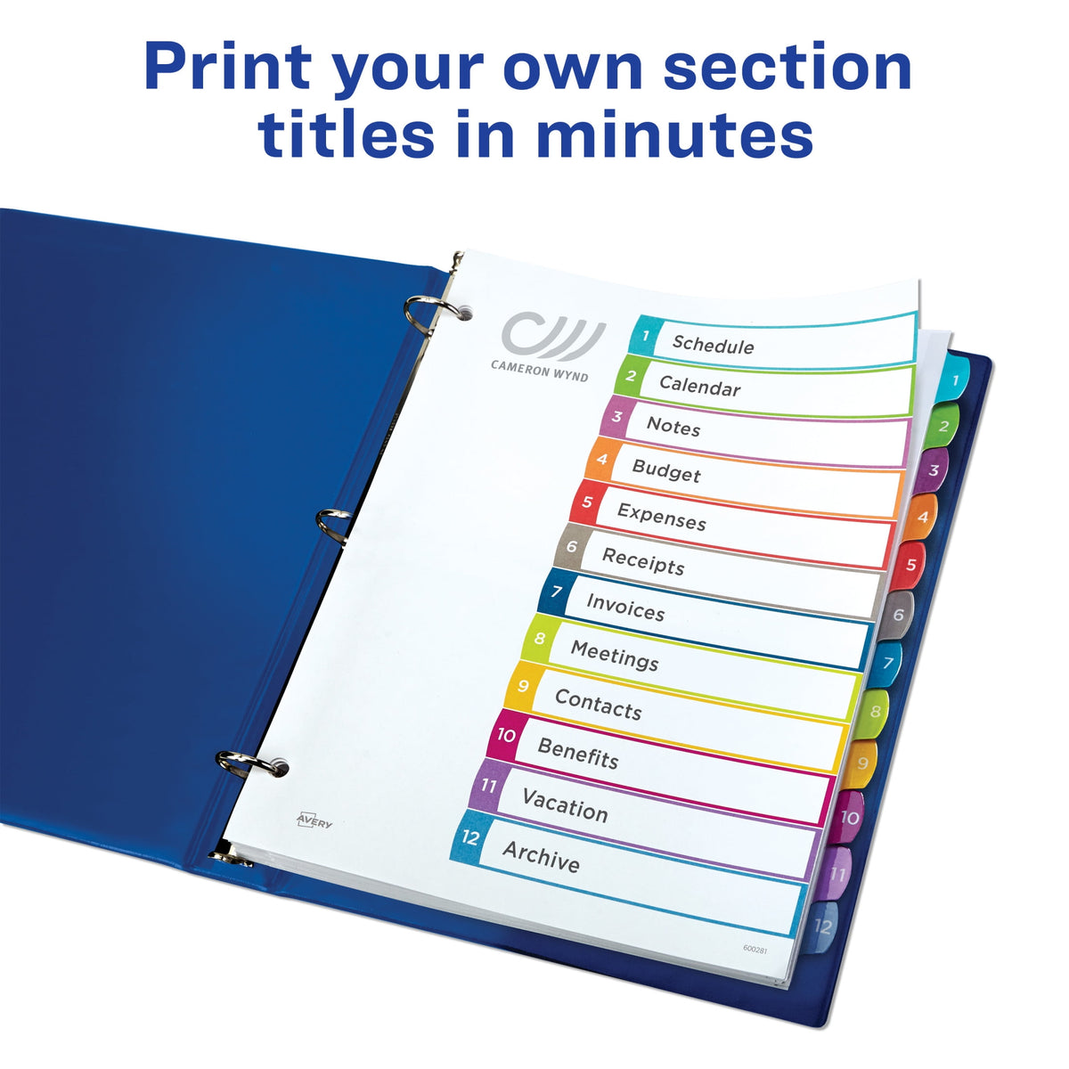 Avery Dividers, 12 Tabs, Ready Index, Contemporary Tabs (11194)