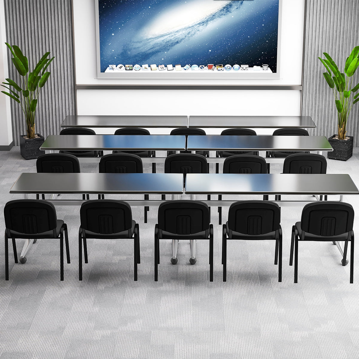 Gymax Set of 10 Office Guest Chair Stackable Reception Chair Waiting Conference Room