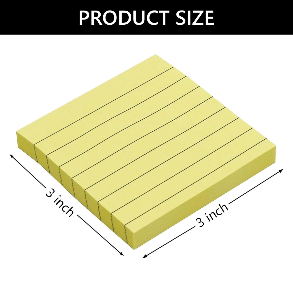 Tripumer 8 Pack Yellow Lined Sticky Notes Ruled Self Sticky Note 3 x 3 in 82 Sheets Each Pad Self-Adhesive Notepads Bulk