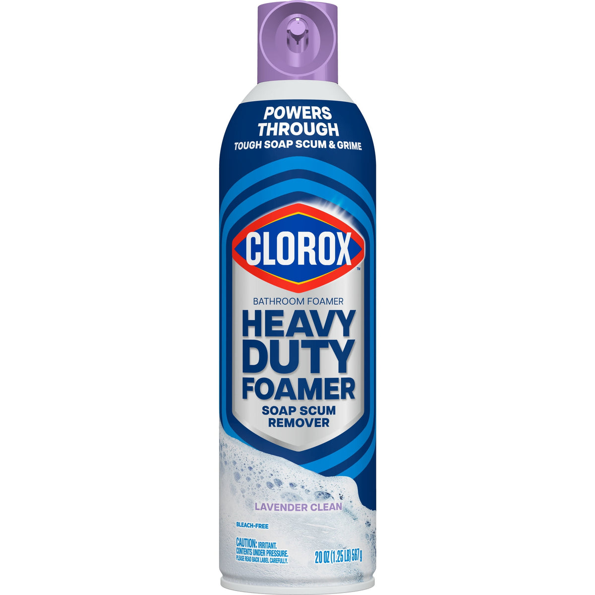 Clorox Heavy Duty Bathroom Foamer Soap Scum Remover, Lavender Clean, 20 Ounces