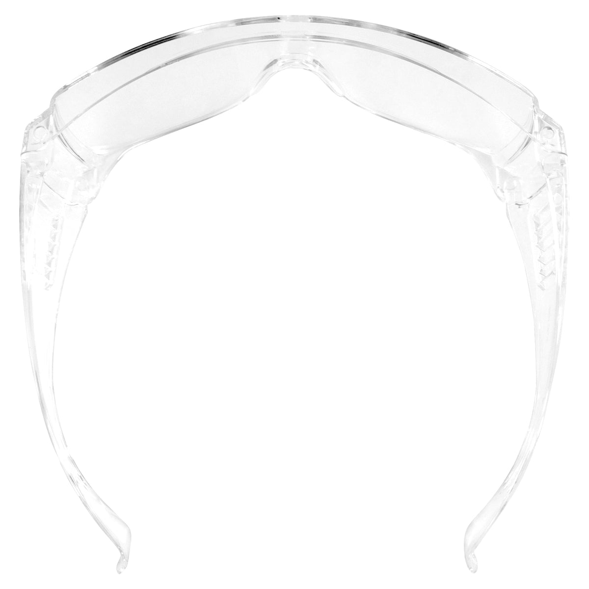 Global Vision Bulk 100 High Impact Safety Glasses, Goggles Fits Over The Glasses Clear Frame & Lens, Max UV Protection Side Shields, Anti-Glare Brow Guard