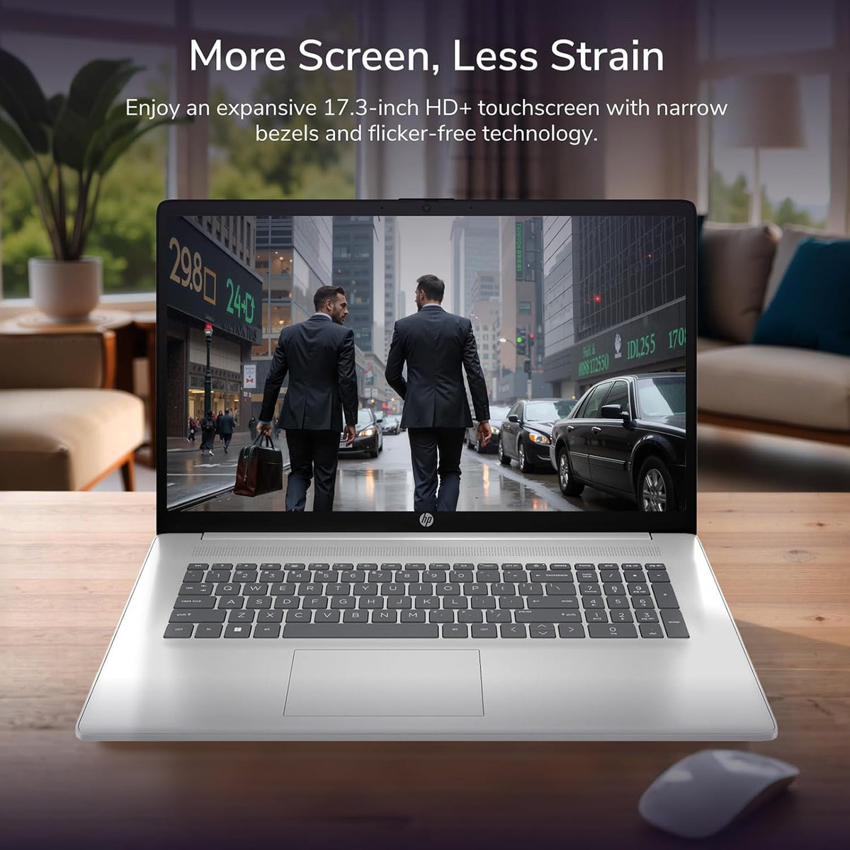 HP 17.3-inch Flagship Touchscreen Laptop - AI-Powered Copilot, AMD R5-7530U(up to 4.5GHz), Wi-Fi 6, 8G RAM, 256GB SSD, Win 11 Pro, w/Accessories