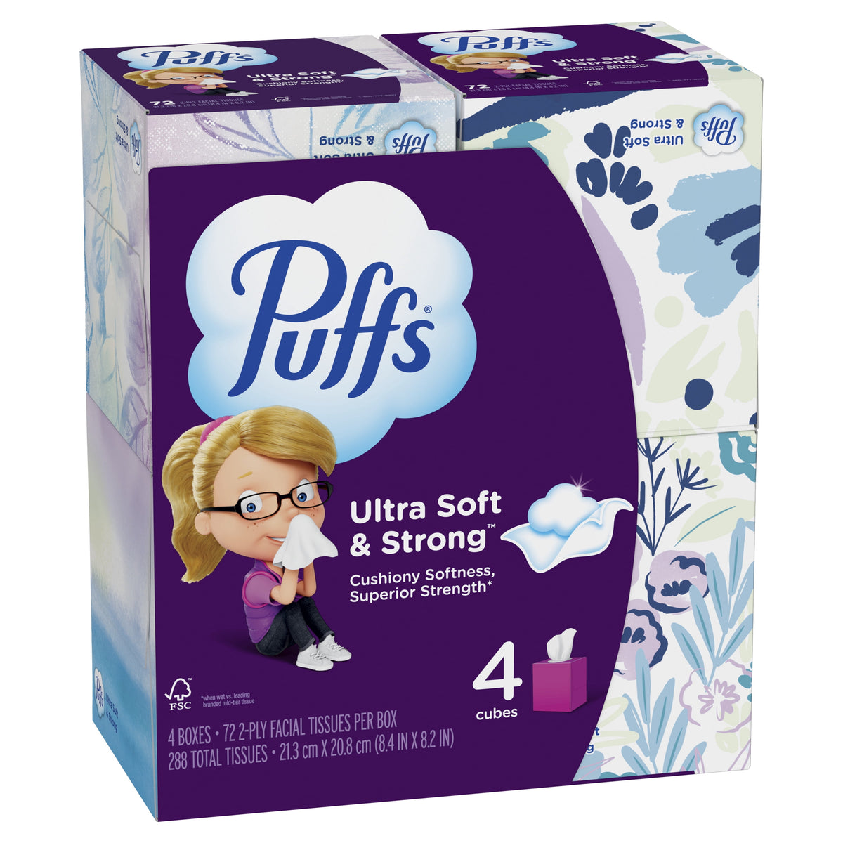 Puffs Ultra Soft Facial Tissues, 4 Count