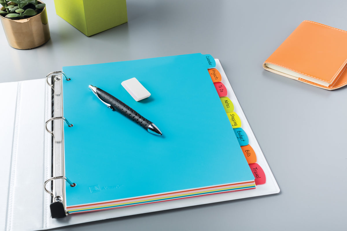 Avery Big Tab Write & Erase Plastic Dividers, 8 Tabs (16130)