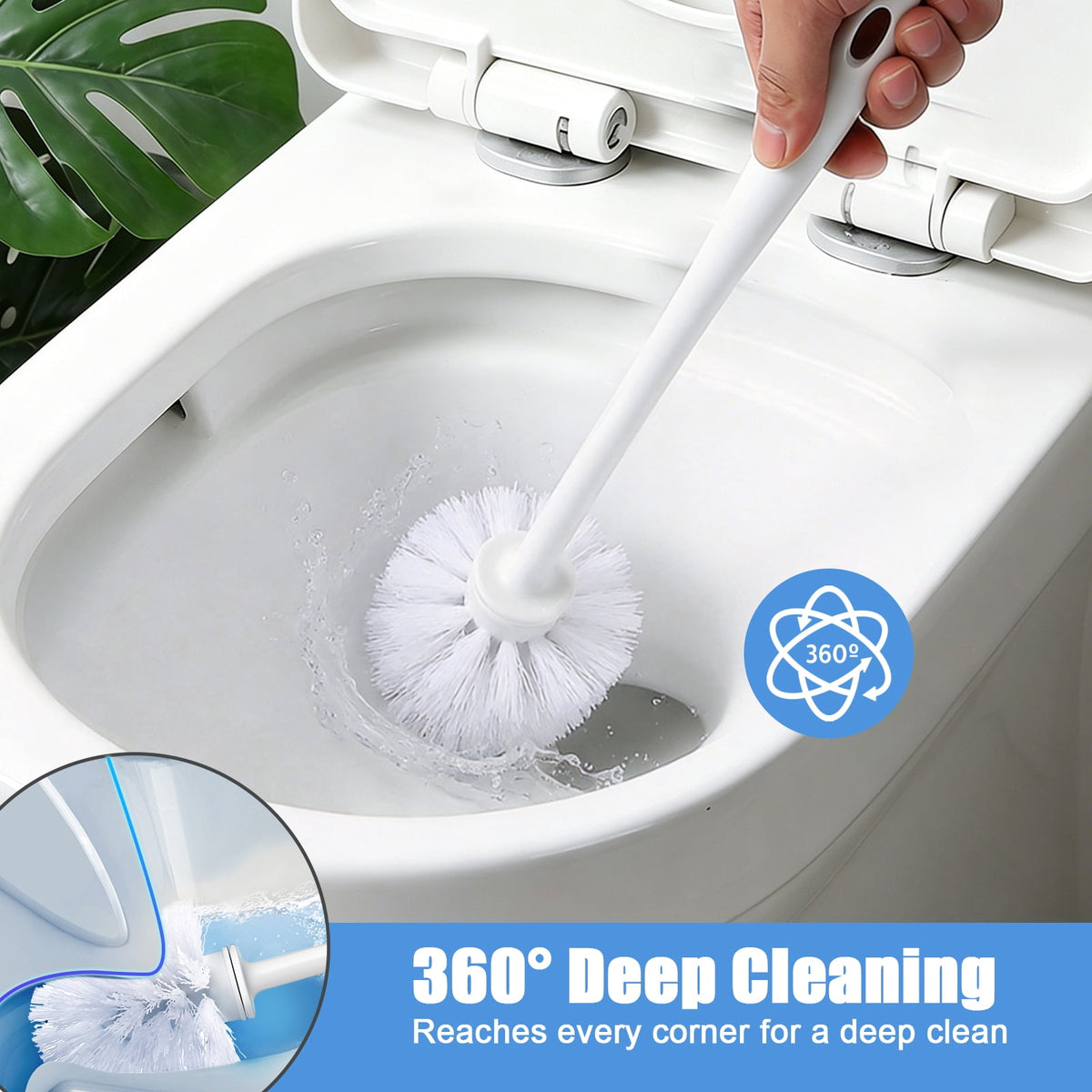 15 Pcs Commercial Heavy-Duty Toilet Brushes – 14.2-inch Long-Handled Toilet Cleaning Brushes, for Bathroom Cleaning Supplies ,White