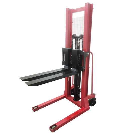 2 Ton Manual Hydraulic Pump Walkie Stacker Forklift Reach PalletMaterial Lift Winch Stacker