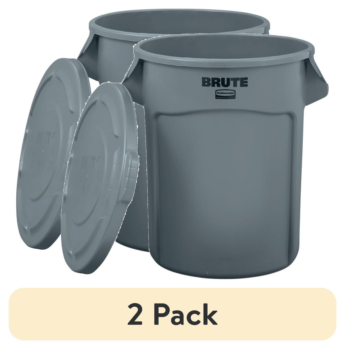 Rubbermaid Brute 32-Gallon Trash Can with Lid, Grey